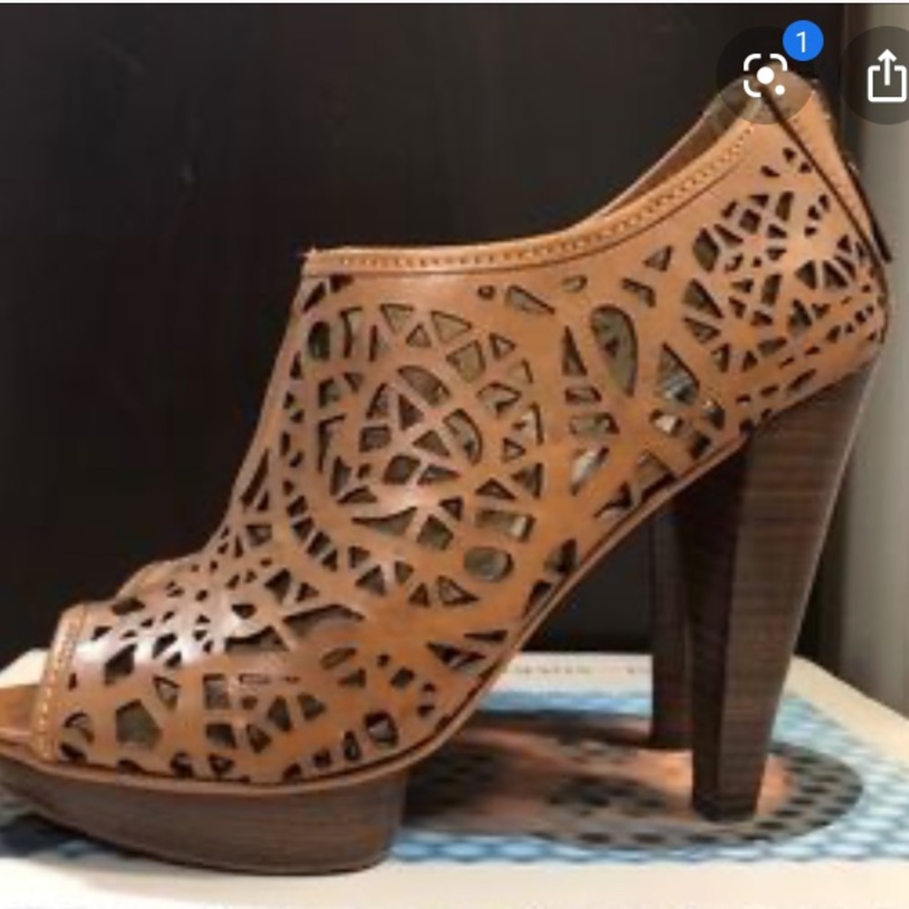 Mea Shadow Tan Nelita Platform Cut Out Booties View 2